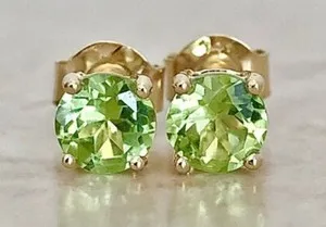 Authentic Radiant Solar Bloom: Golden Peridot Studs for the August Soul