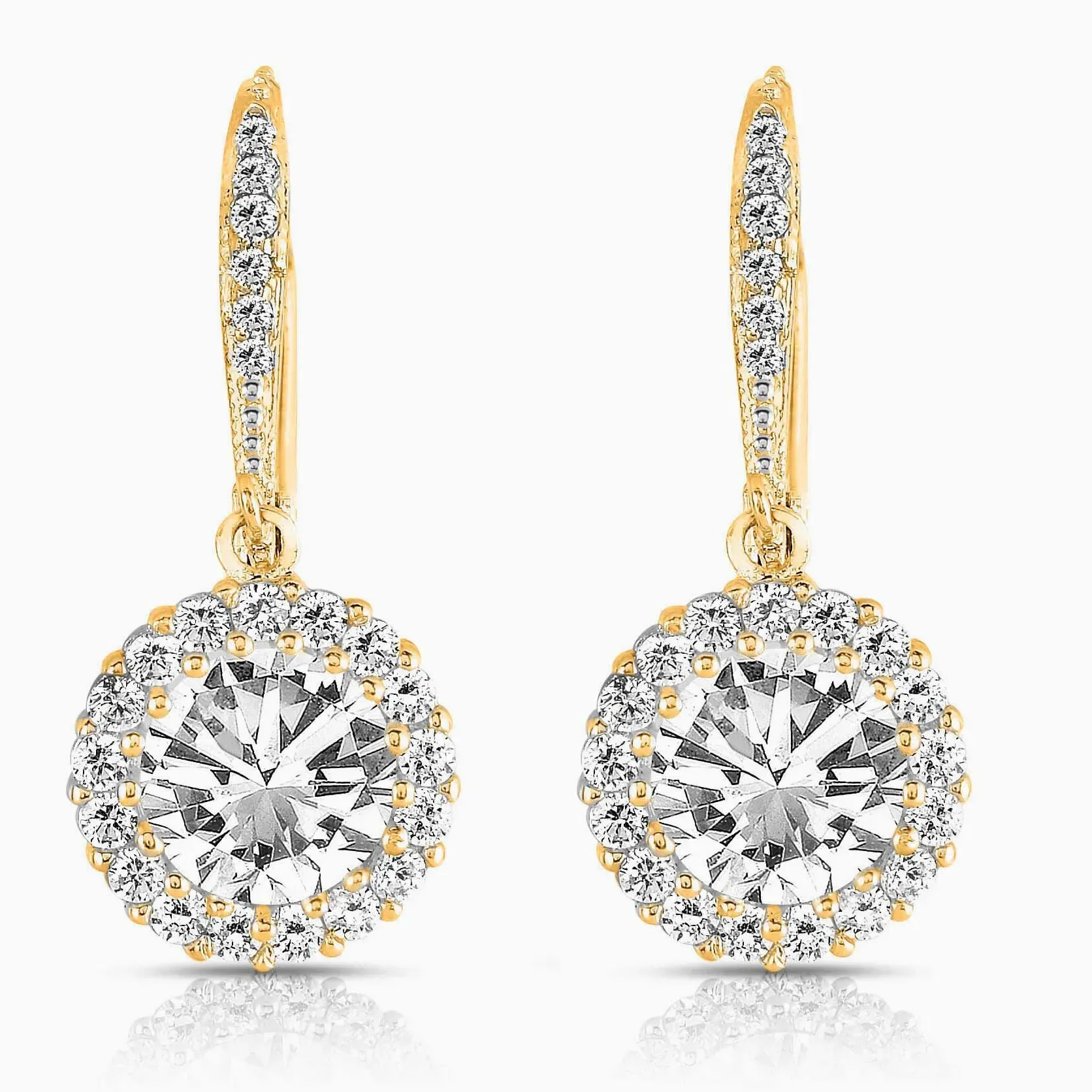 Authentic Real 18k Yellow Gold of Diamond Earrings Peridot Gemstone Topaz Trendy Bizuteria Jewelry for Women Drop Earrings