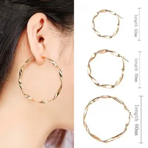 Authentic Twisted Destiny: 1 Pair Gold Plated Celestial Hoop Earrings for Protection and Spiritual Alignment