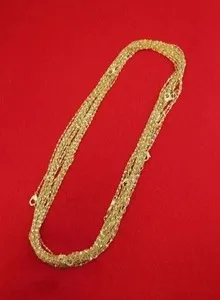 Authentic LOT OF 50 14KT GOLD PLATED 16 INCH 1mm TWISTED NUGGET CHAINS