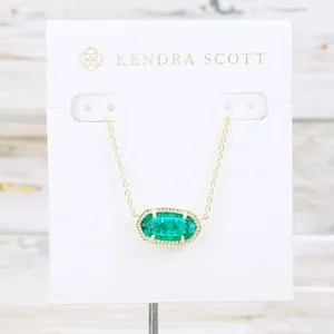 Authentic NWT Kendra Scott Elisa London Blue Necklace Gold Plated December