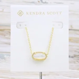 Authentic NWT Kendra Scott Elisa Ivory Pearl Pendant Necklace Gold Plated June