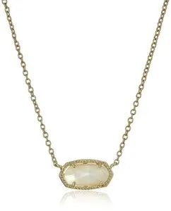 Authentic Kendra Scott Signature Elisa Gold Plated Ivory Mother-Of-Pearl Pendant Necklace
