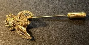 Authentic MONET BEE STICK PIN BUMBLEBEE DESIGNER 18K GOLD PLATED JEWELRY OPEN WIRE WINGS