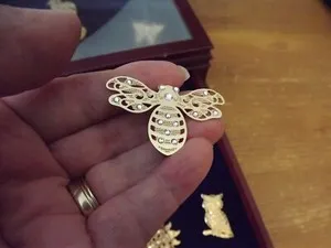 Authentic BROOCHES GOLD PLATED FILIGREE BROOCH u pick from 20 bumblebee butterfly sun moon
