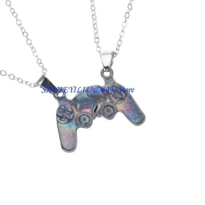 Authentic E21F 2 Pieces Pendant Necklace Jewelry Game Console Charm for Couples