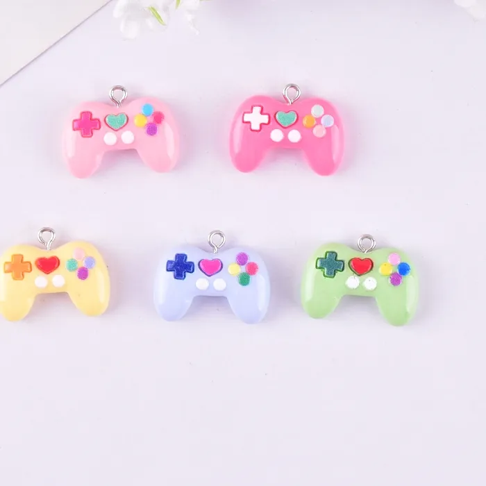 Authentic 10pcs Color Gaming Console Gamepad Resin Charms for Earring Keychain DIY Decoration Jewelry Accessories