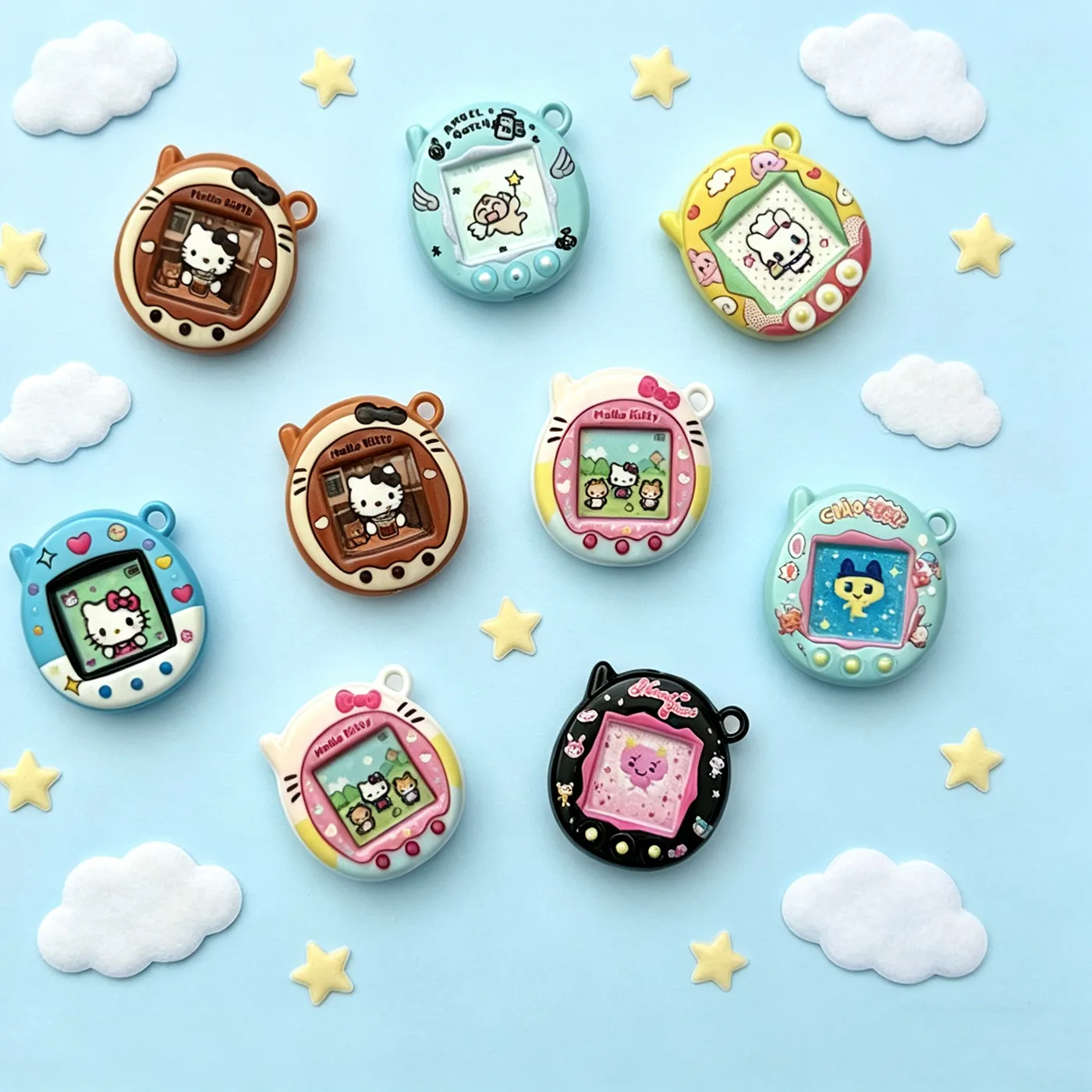 Authentic 5pcs Retro Game Console Resin Beads, Vertical Hole Three-Way Charms for DIY Bracelet Keychain