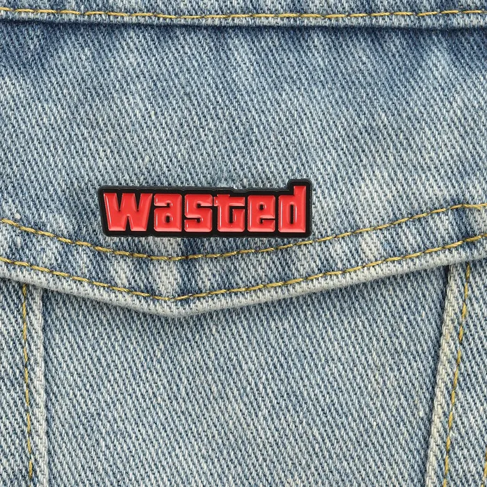 Authentic Wasted Enamel Pins Video Game Loss Indicator Brooch Lapel Badge Jewelry Accessory For Players Friends