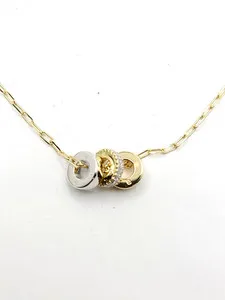 Authentic Ana Luisa Tyler Charm Necklace 14k Gold Plated 18" - 20"