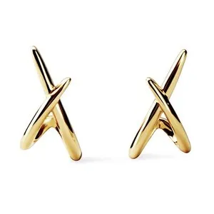 Authentic Ana Luisa Sloane Stud X Earrings - Dainty Stud Earrings 14K Gold Plated, Silv...