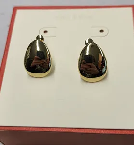 Authentic Ana Luisa 14K Gold Plated Pebble Stud Earrings 18mm