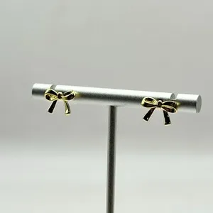 Authentic Ana Luisa Womens Tracy Bow Gold Plated Stud Earrings