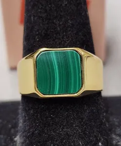 Authentic Ana Luisa 14K Gold Plated Michelle Signet Ring sz 9