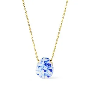 Authentic Ana Luisa Pebble Pendant Necklace for Women - 14K Gold Plated and Silver Rhod...