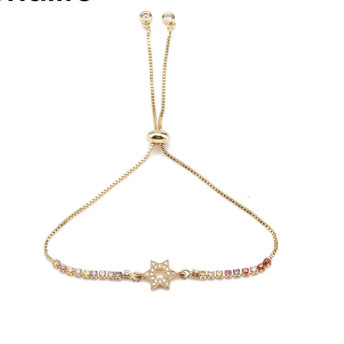 Authentic White Cubic Zirconia Stones Six pointed Jewish Star Of David Charm Bracelet Women Kid 2021 CZ Jewelry Present