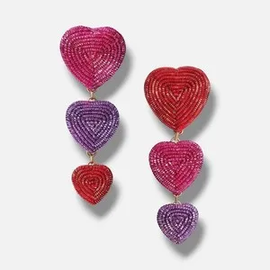 Authentic Mignonne Gavigan Women's Pink 14K Gold Plated Aphrodite Heart Drop Earrings