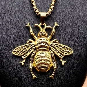 Authentic Gold Plated Bumblebee Honeybee Necklace Boho Women's Anniversary Birthday