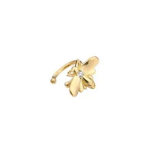 Authentic Bee Bumblebee Gold-plated Sterling Silver CZ Ear Cuff SINGLE Earring A1950