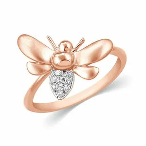 Authentic Celestial Nectar Serenity Ring - Sacred Bee Guardian Amulet in Rose Gold