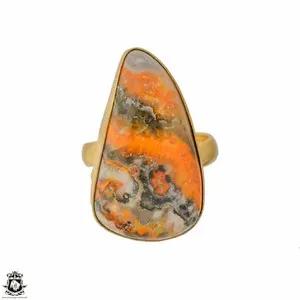 Authentic Size 8.5 - Size 10 Adjustable Bumblebee Jasper 24K Gold Plated Ring GPR1200
