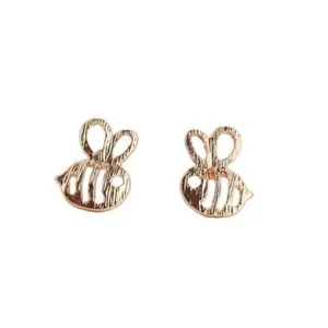 Authentic Gold Plated Bumblebee Cut Out Stud Earrings, Giorgio Bergamo