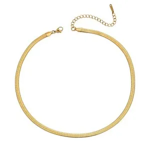 Authentic Gold Plated Expandable to 20" Herringbone Layered Necklace