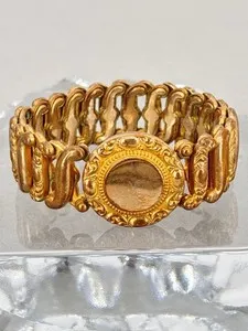Authentic The Eternal Bond: Vintage WWII Era Gold-Plated Sweetheart Expandable Bracelet