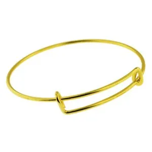 Authentic PinMart's Gold Plated Metal Expandable Bangle Charm Bracelet