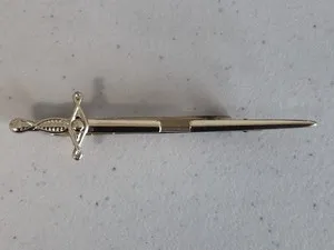 Authentic Vintage Mid Century Sword Expandable Tie Clip, Hickok U.S.A. Gold Plated Finish