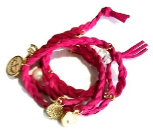 Authentic Gold plated Crystal Leather Bracelet Expandable Wristband