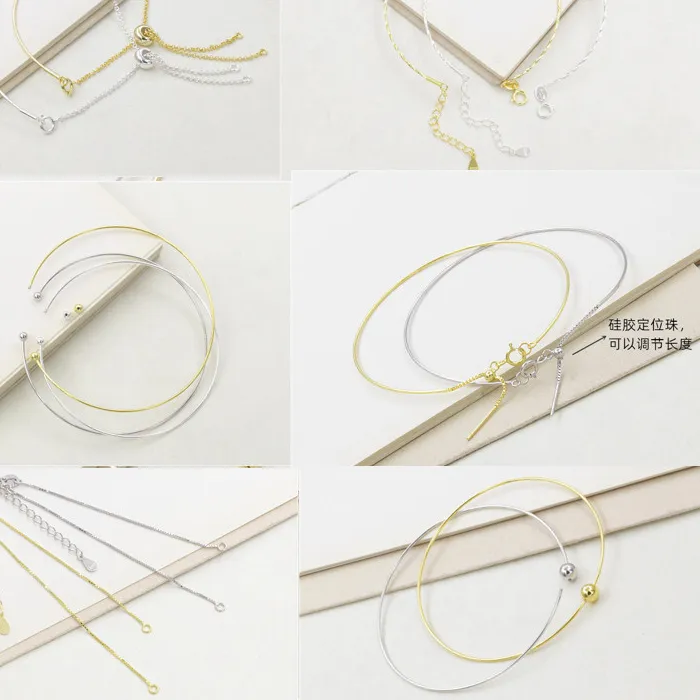 Authentic 3pcs/lot Expandable Wire Bangle Bracelet For Beading Or Charm DIY part