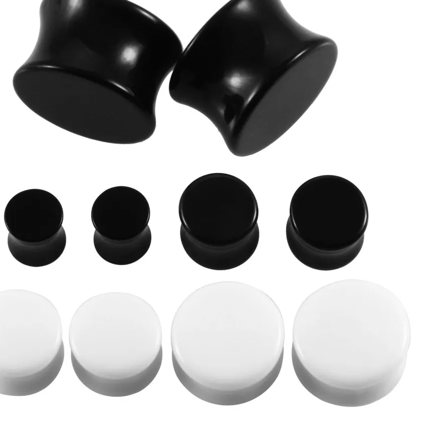 Authentic Pair Acrylic Double Flared Saddle Curved Ear Plug Gauges Piercing Ear Flesh Tunnel Expander Earlet Stretcher Jewelry