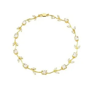 Authentic Stylish Gold Plated Tulip Style Bracelet with Leaf Design for Women