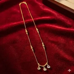 Authentic Stylish Gold-Plated Necklace with Charms