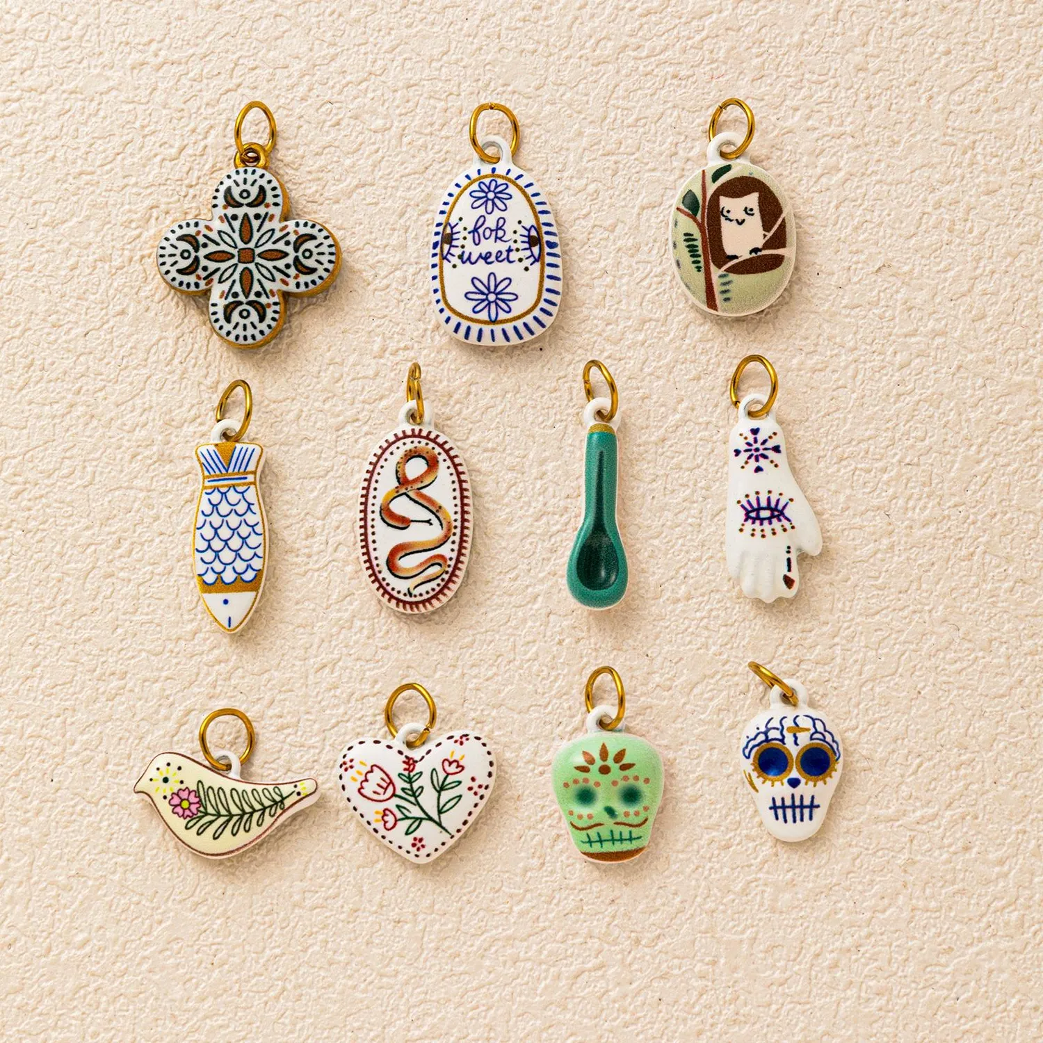 Authentic 5Pcs Ceramic Series For Bracelets Necklaces Keychain DIY Jewelry Accessories