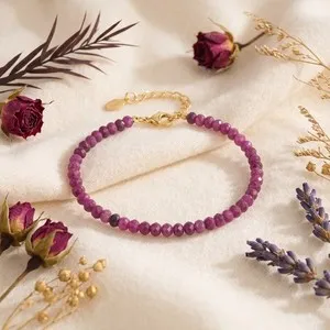 Authentic Ruby Radiance Love Talisman - Gold Plated Vitality Bracelet