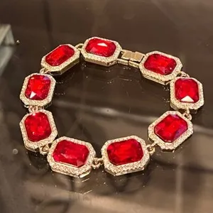 Authentic The Crimson Sovereign Gold-Plated Hip Hop Bracelet