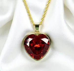 Authentic The Crimson Heart of Sol: Radiant Gold-Plated Ruby Pendant