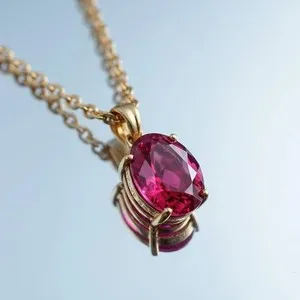Authentic The Crimson Flame Solitaire Ruby Pendant in 14K Yellow Gold Finish