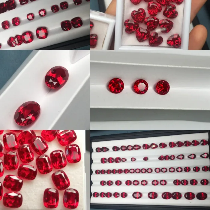 Authentic Hydrothermal Method for Cultivating Ruby In stock Synthetic Crystal Cultivated Pigeon Blood Ruby Jewelry Loose Stone