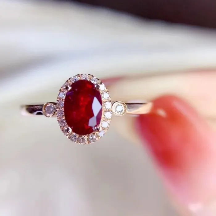 Authentic Fine Jewelry Women's 925 Sterling Silver Inlaid Natural Ruby Ring Support Test