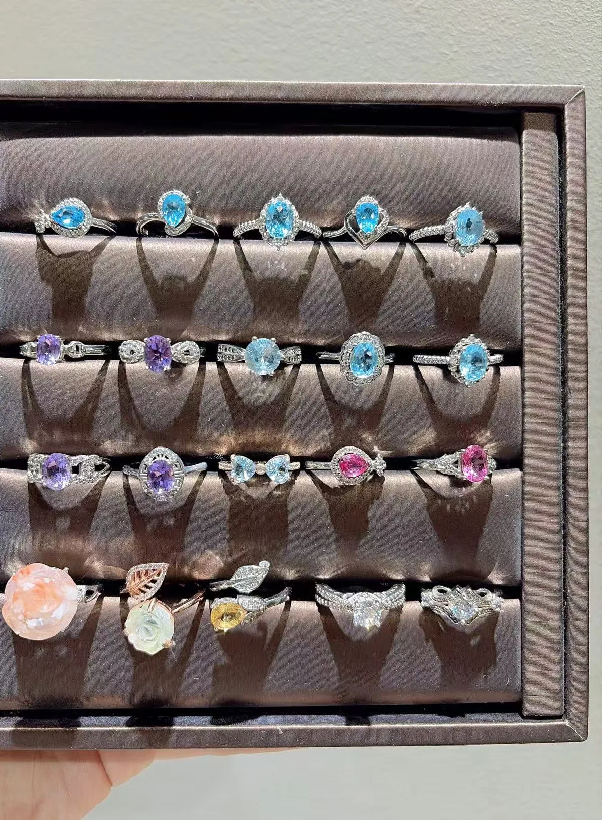 Authentic S925 Silver Rings for Women Natural Amethyst Topaz Ruby Gemstone Fine Jewelry Vintage Party Accessories