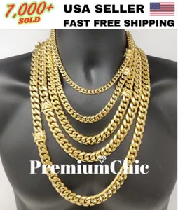 Authentic Mens Miami Cuban Link Chain HEAVY 18k or 14k Gold Plated