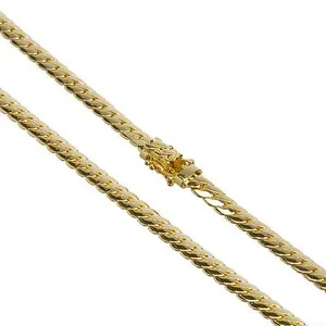 Authentic Men's 14K Gold Plated 6mm 26" Miami Cuban Link Chain Necklace Box Clasp Hip Hop