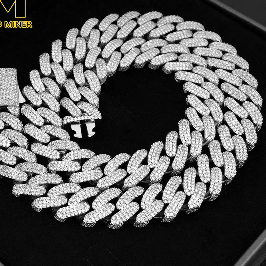 Authentic All 18mm Icedminer Classic Cuban Link Chain Necklaces for Men Women Bling Zircon Hip Hop Jewelry Free Shipping
