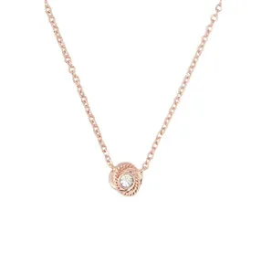 Authentic Kate Spade York Infinity Beyond Knot Rose Gold Plated Pendant Necklace CZ