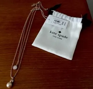 Authentic Mystic's Embrace: The Rose Gold Plated Double Pendant - A Pearl's Enchanted Dance