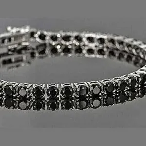 Authentic Midnight Eclipse Obsidian Brilliance Tennis Bracelet - Celestial Protection and Shadow Mastery Talisman