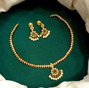 Authentic Gold-plated artificial stone necklace set
